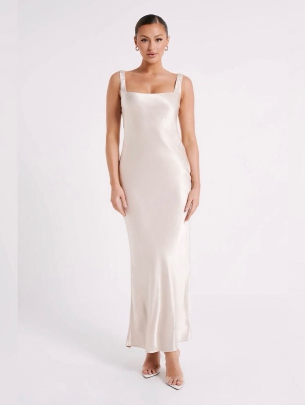 Meshki Satin Maxi Dress in Ivory